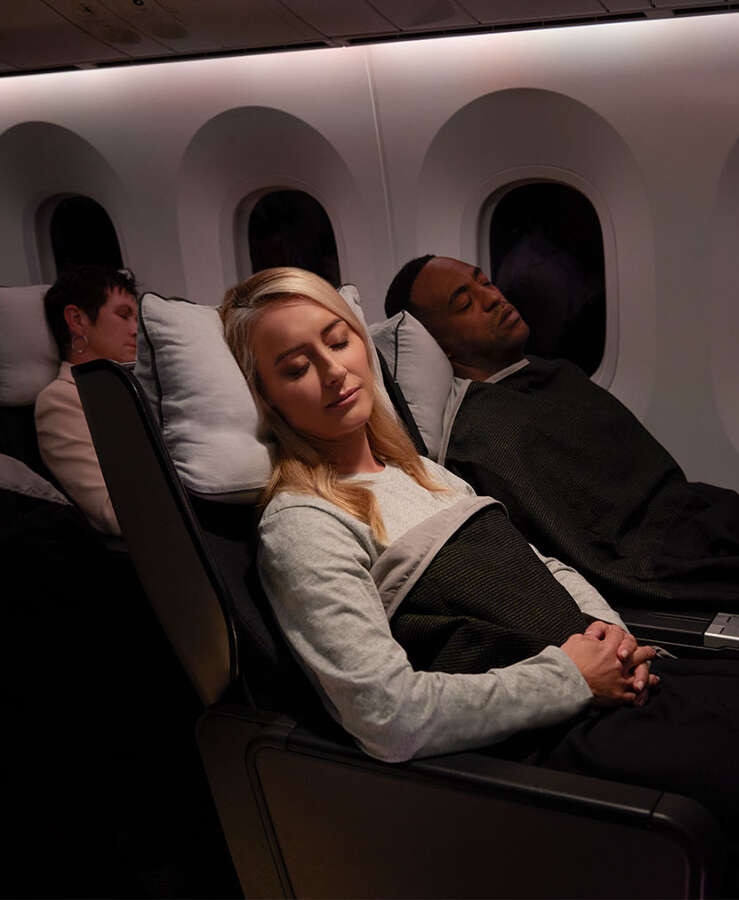 passenger sitting in Premium Economy